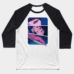 Geisha dragon in water 7213 Baseball T-Shirt